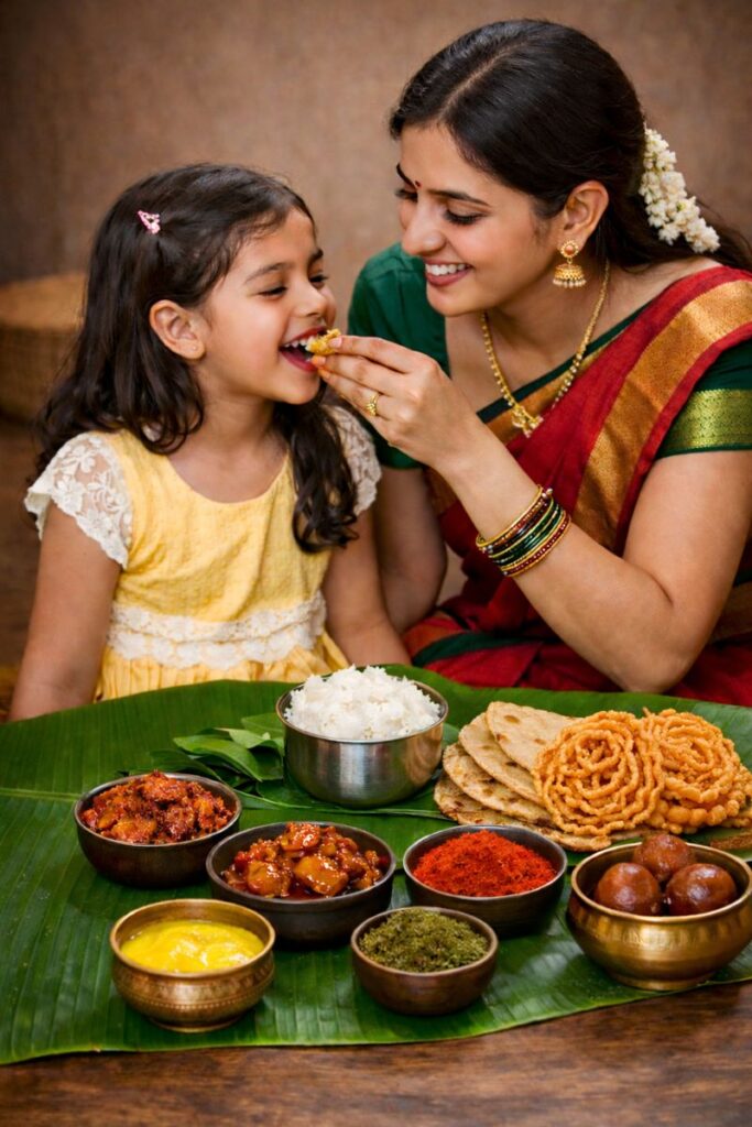 Naga Mani Traditional Food Mother and daughter